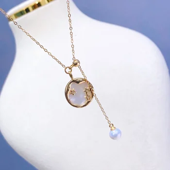 Модное ожерелье с цепочкой из натурального жемчуга Akoya для женщин, Гавайские украшения, Регулируемое ожерелье со Звездами в виде ракушек
