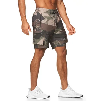 Мужские летние шорты-карго для тренажерного зала, повседневные эластичные короткие брюки с несколькими карманами, одежда для фитнеса, мужские спортивные пляжные шорты, брюки