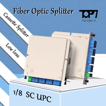 10шт 1X8 Волоконно-оптическая кассетная коробка SC UPC FTTH Оптический соединитель SC UPC PLC 1X8 Волоконно-разветвительная кассета