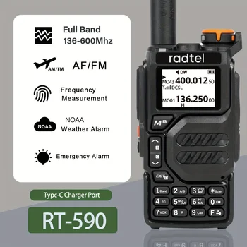 Radtel RT-590 Радиочастотная Рация Любительская Ветчинная Двухсторонняя Радиостанция UHF VHF 200CH Полнодиапазонная HT с каналом NOAA AM Satcom