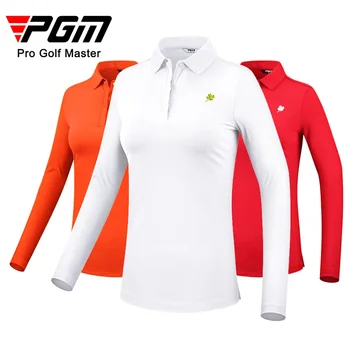PGM Осенне-зимняя женская рубашка, одежда для гольфа с длинным рукавом, сохраняющая тепло, спортивная футболка для занятий спортом на открытом воздухе, женские облегающие футболки YF446