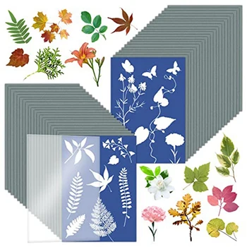 60 Листов цианотипной бумаги A5 Sunprint Art Kit Высокочувствительная бумага для печати на солнце Nature Sun Printing Kit Светло-зеленый