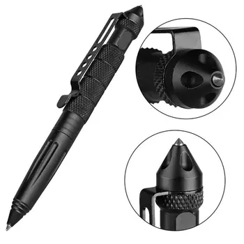 Высококачественная Металлическая военнотактическая ручка Шариковые ручки для офиса школьников Аварийный Выключатель стекла Принадлежности для самообороны EDC